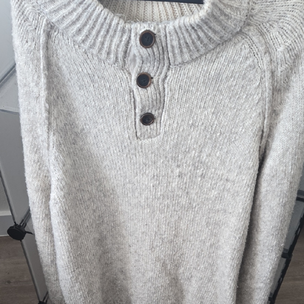 Rails Cream Sweater with Button Detail